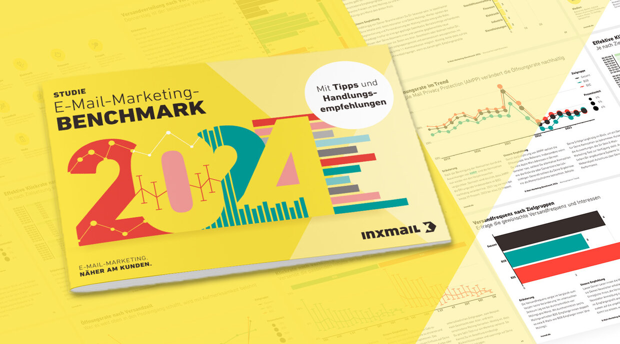 Inxmail E-Mail Marketing Benchmark 2024 Presse Blog Headergrafik