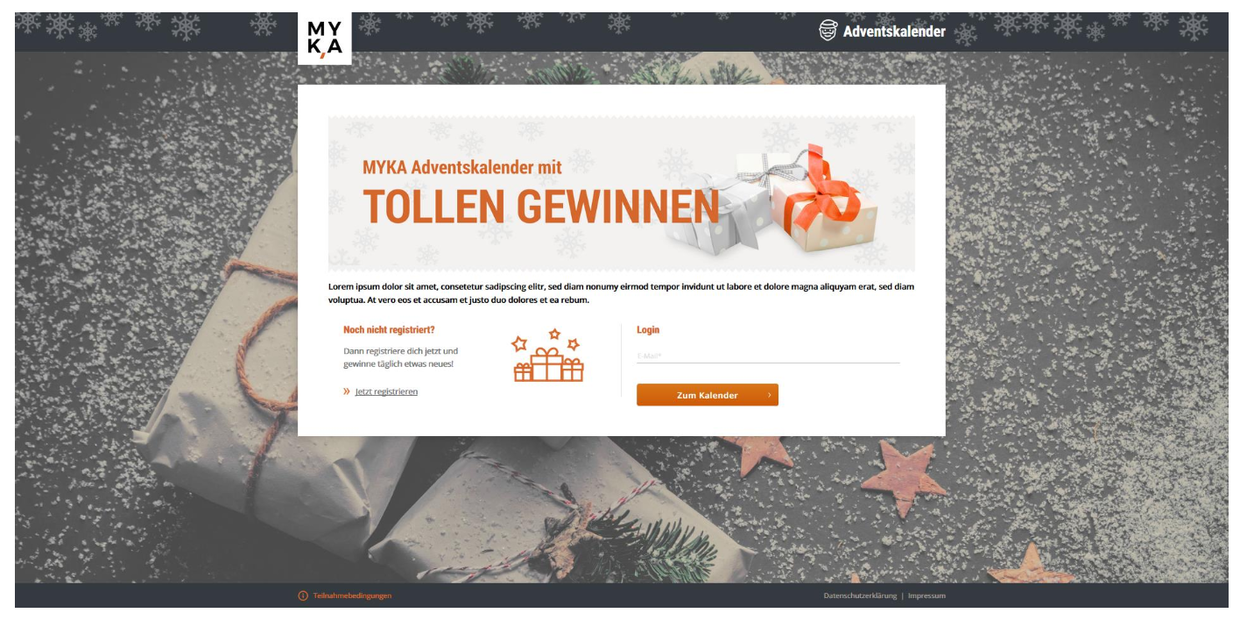 Blog Adventskalender Online Landingpage