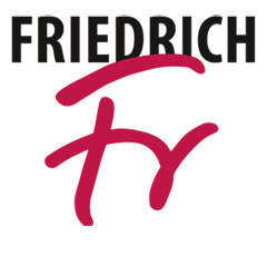 Logo des Friedrich Verlags mit dem markanten roten 'Fr' und schwarzem Schriftzug 'Friedrich' darüber.